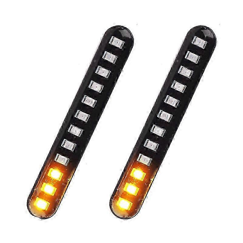 2 Pz Auto Moto Che Scorre Acqua Coda Luci Freno 12 Led Indicatori di Direzione Striscia 3528Smd Targa