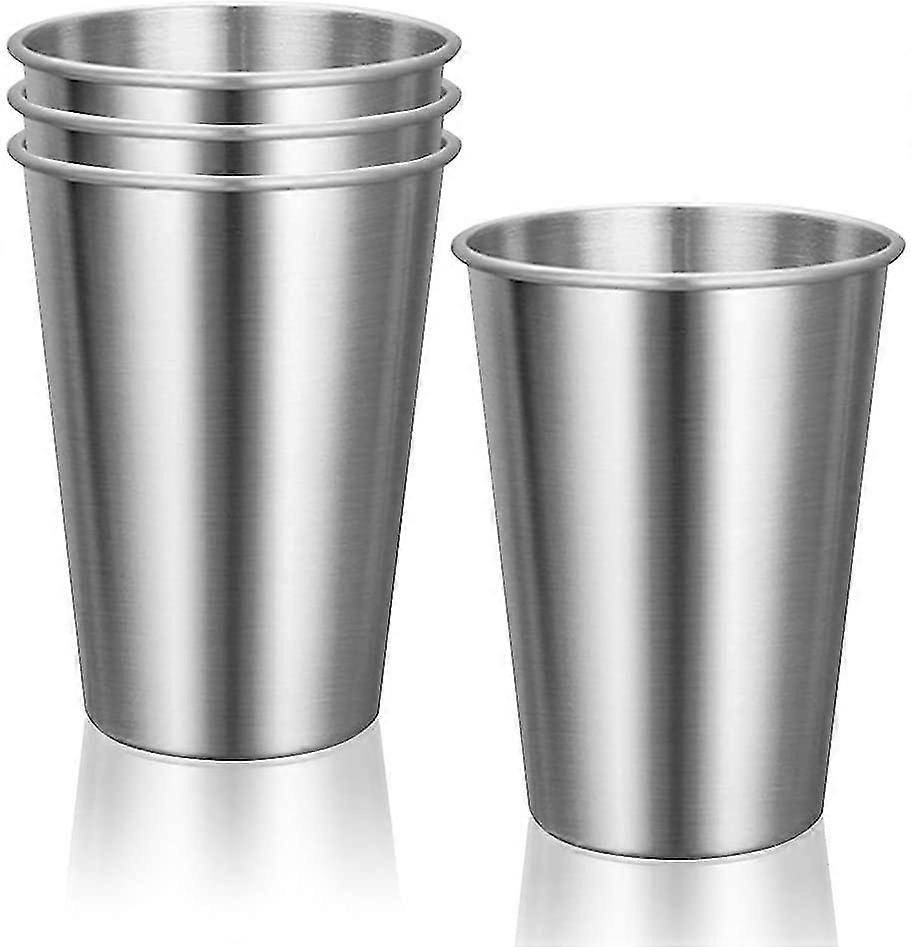 4pcs Premium Stainless Steel Cups, Stackable Drinking Cups, Unbreakable Metal