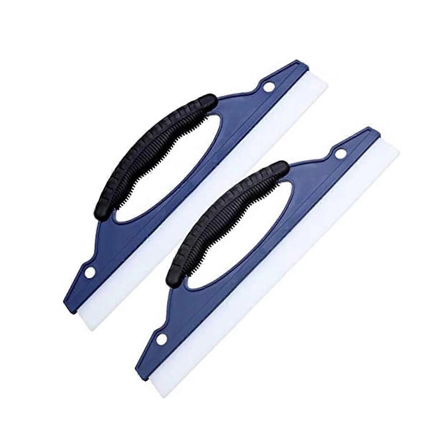 2 Pieces 2 Piece Universal Shower Scraper Set for Bathroom and Shower Cleaning Kitchen Panels Blue and White Finish Shower Scraper