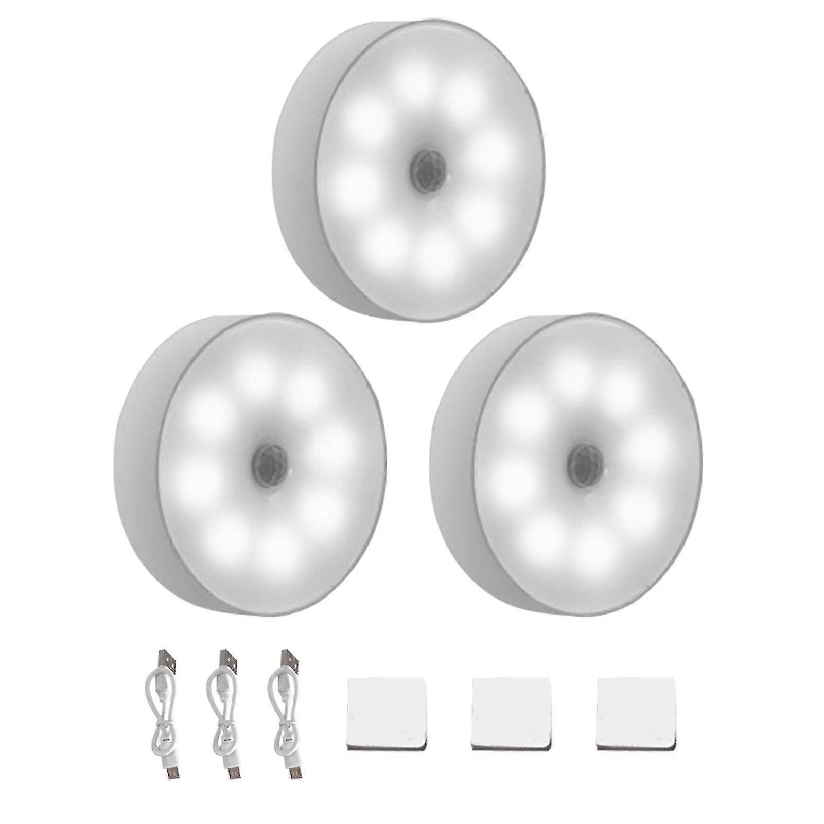 3pack Wireless LED Night Light Motion Sensor Rechargeable Magnetic Induction