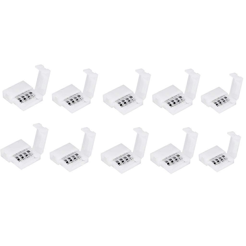 10 Pcs 4 Pin 10mm RGB LED Light Strip Connectors Solderless Adapter Terminal