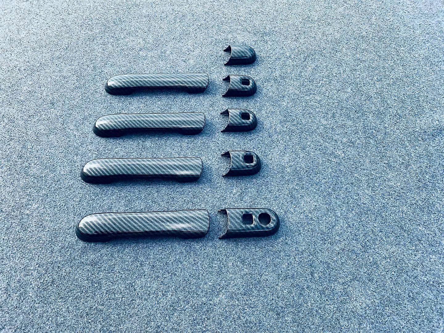 Applicable To 20-23 Suzuki Solio Handle Carbon Fiber Pattern Car Door Handle Protective Stickers For Door Handle Bowls Body Change Decoration