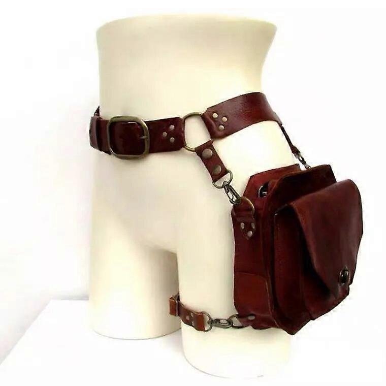 Pu Small Square Bag Women Satchel Cross Leg Bag Waist Bag Motorcycle Wind Side Bag Medieval Knight Personality Props Fanny Pack