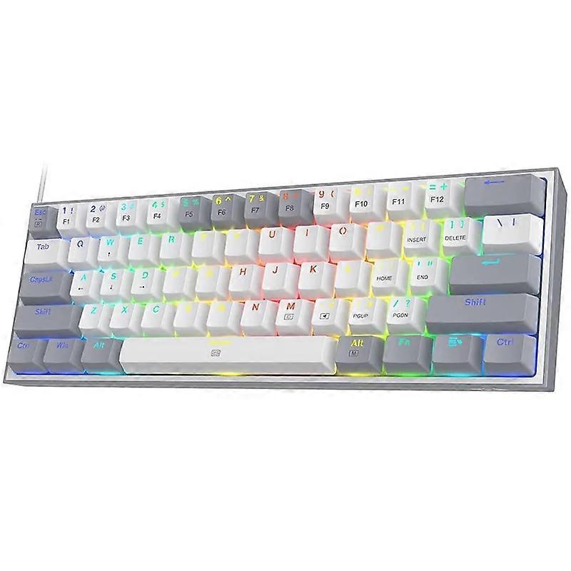 Redragon Fizz K617 Wired RGB Mechanical Gaming Keyboard 61 Keys White Pink Color Keycaps Linear Red Switch Software Supported