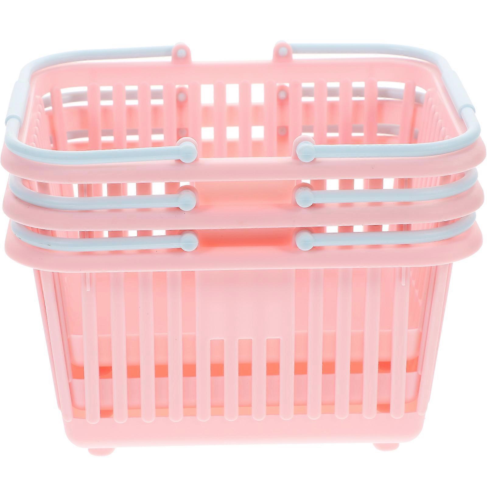 3pcs Small Toy Basket Plastic Baskets with Handles Compact Desktop Sundries Basket