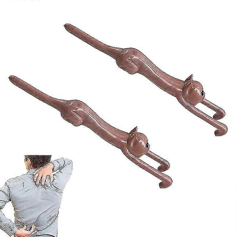 2pc Funny Cat-shaped Back Scratcher Plastic Back Massage Tool With Long Handle Tangrui