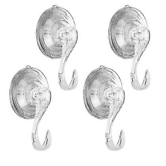 4 Pack Suction Cup Hooks, Clear Reusable Vacuum Suction Cup Hooks