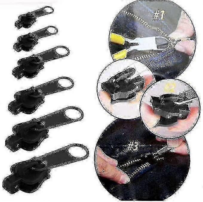 6-pack Fixed Zipper Pullers - Zipper Slider Repair, Instant Zipper Set - Detachable Rescue Replacement Bag