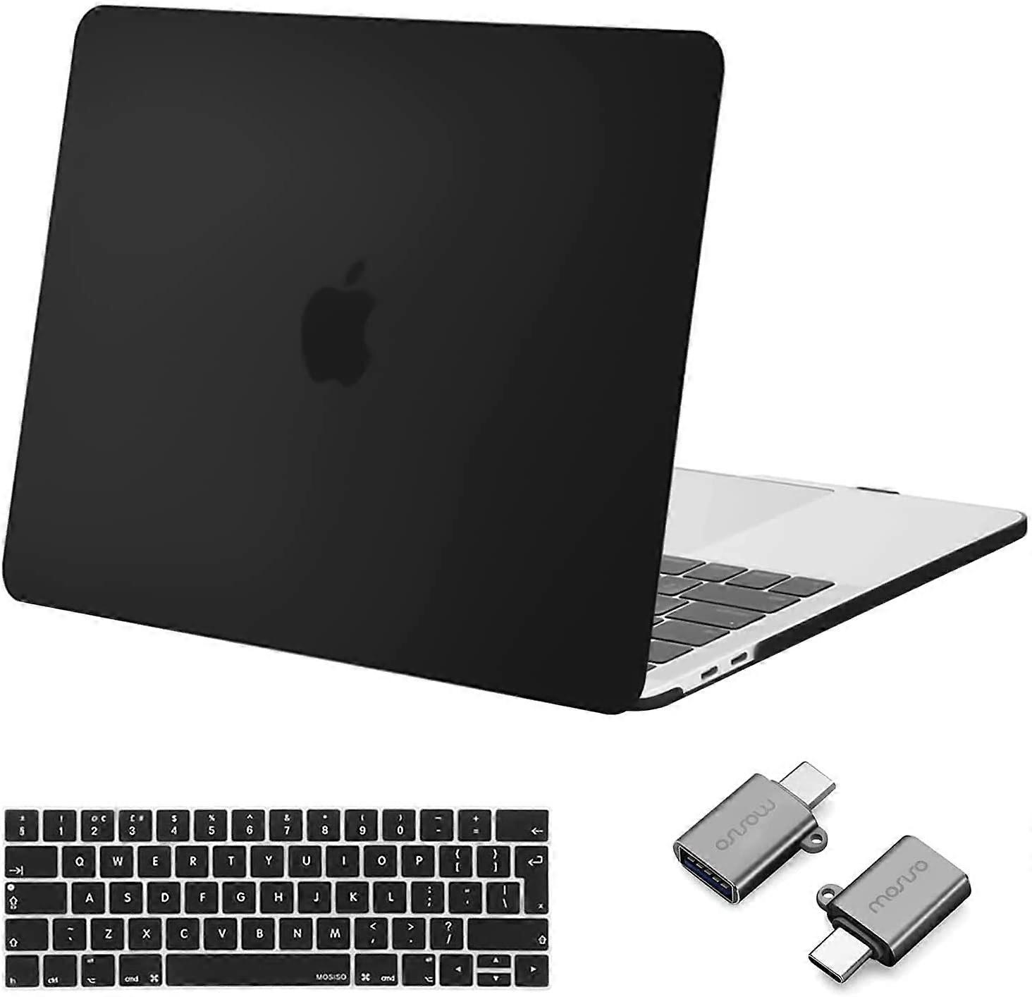Zwart Compatibel met MacBook Pro 13 inch Case 2021 2020 2019 2018 2017 M1 A2338 A2289 A2251 A2159 A1989 A1706 A1708, Plastic Hard Shell Case & Keyboa