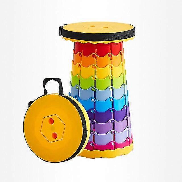 屋外折りたたみ椅子キャンプポータブルシートトラベル屋外家族レインボー折りたたみスツールポータブルテレスコピックスツール