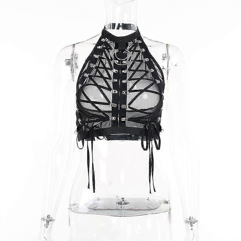 # Sy61ah 2022 Spy Mesh Sheer Crop Top Weste