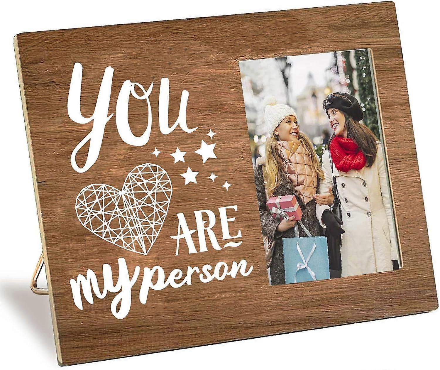 Wooden Photo Frame 4 x 6 Standing Wall Mounted Vintage Rustic Decor Picture Frames with Adjustable Kickstand Friends Photos Display for Anniversary Ch