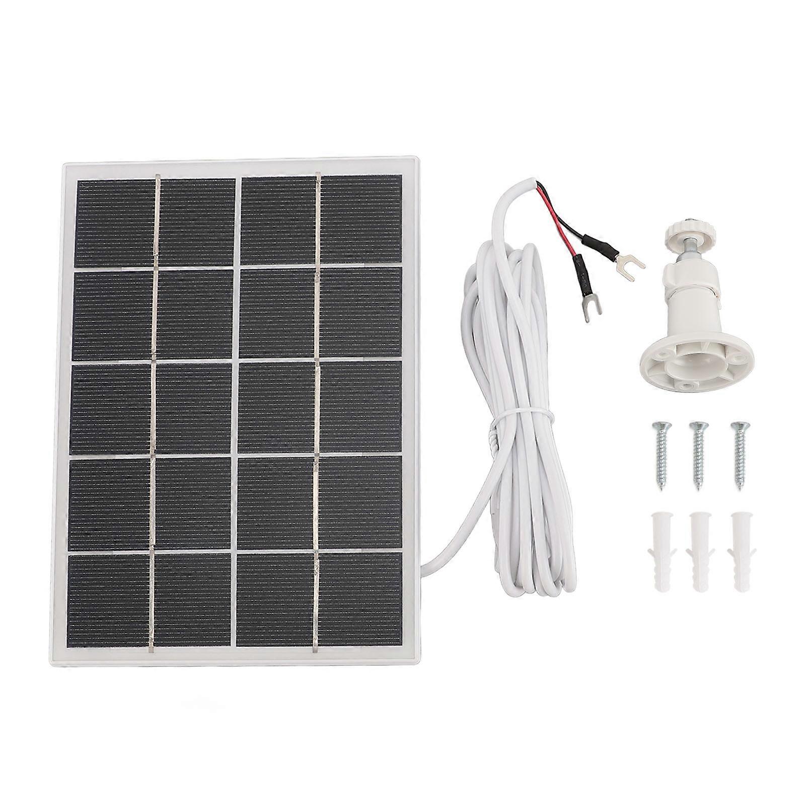 Chargeur solaire mural pour caméra de sécurité, panneau solaire monocristallin 3 W 5 V pour sonnette vidéo 4, 3 et 2, blanc