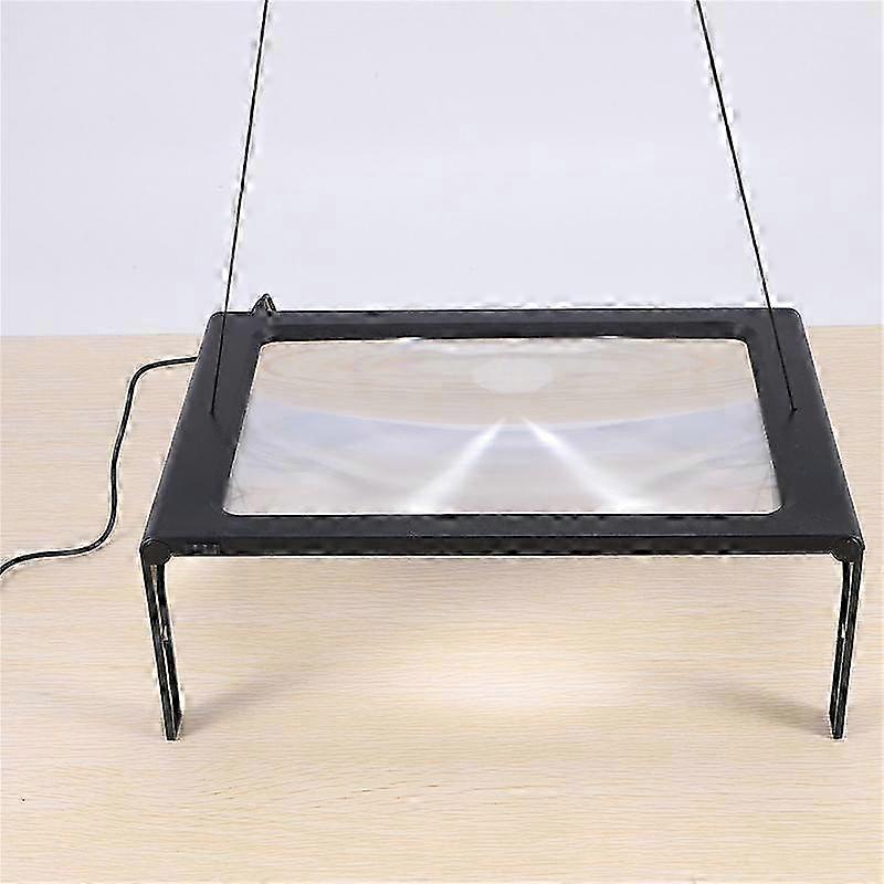 3X Full Page Magnifying Glass for , Hands-Free Rectangular Magnifier with LED Lighted, Foldable Des