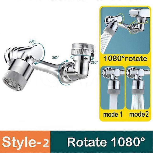 1080 Large Angle Rotating Faucet Extender Rotating Robotic Arm Water Nozzle Faucet Adaptor Kitchen Bathroom Tap Extend Bubbler