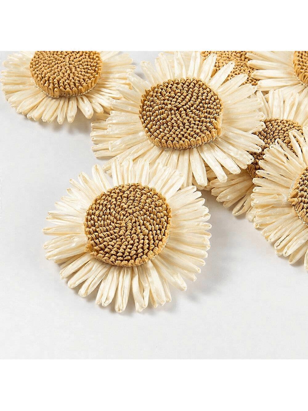 6個自由奔放に生きる保育園の装飾デイジーの花を織ったマクラメ壁掛けヒナギクの装飾花の壁の装飾ボヘミアン保育園の家の壁の装飾子供の保育園寮