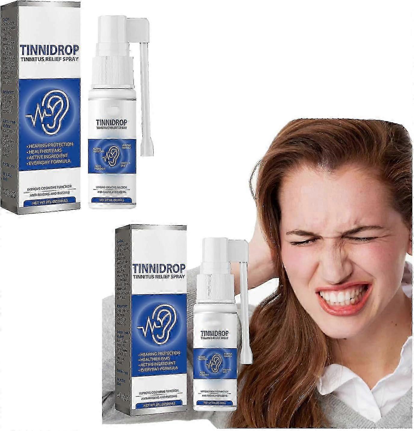 بخاخ Tinnidrop لتخفيف طنين الأذن ، 60 مل بخاخ لتخفيف طنين الأذن يخفف من طنين الأذن ، ظهر الأذن ، عدم الراحة في الأذن ، بخاخ العناية بتنظيف شمع الأذن