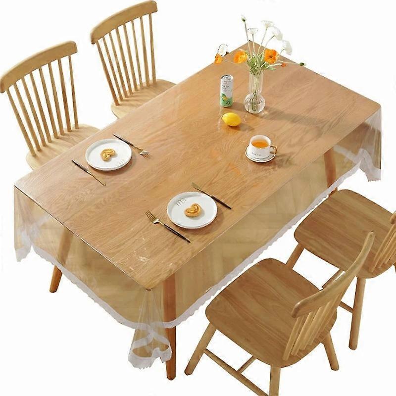 Type A 150x150CM Clear PVC Table Pad Protector Desktop Cover Mat for Dining Room Table