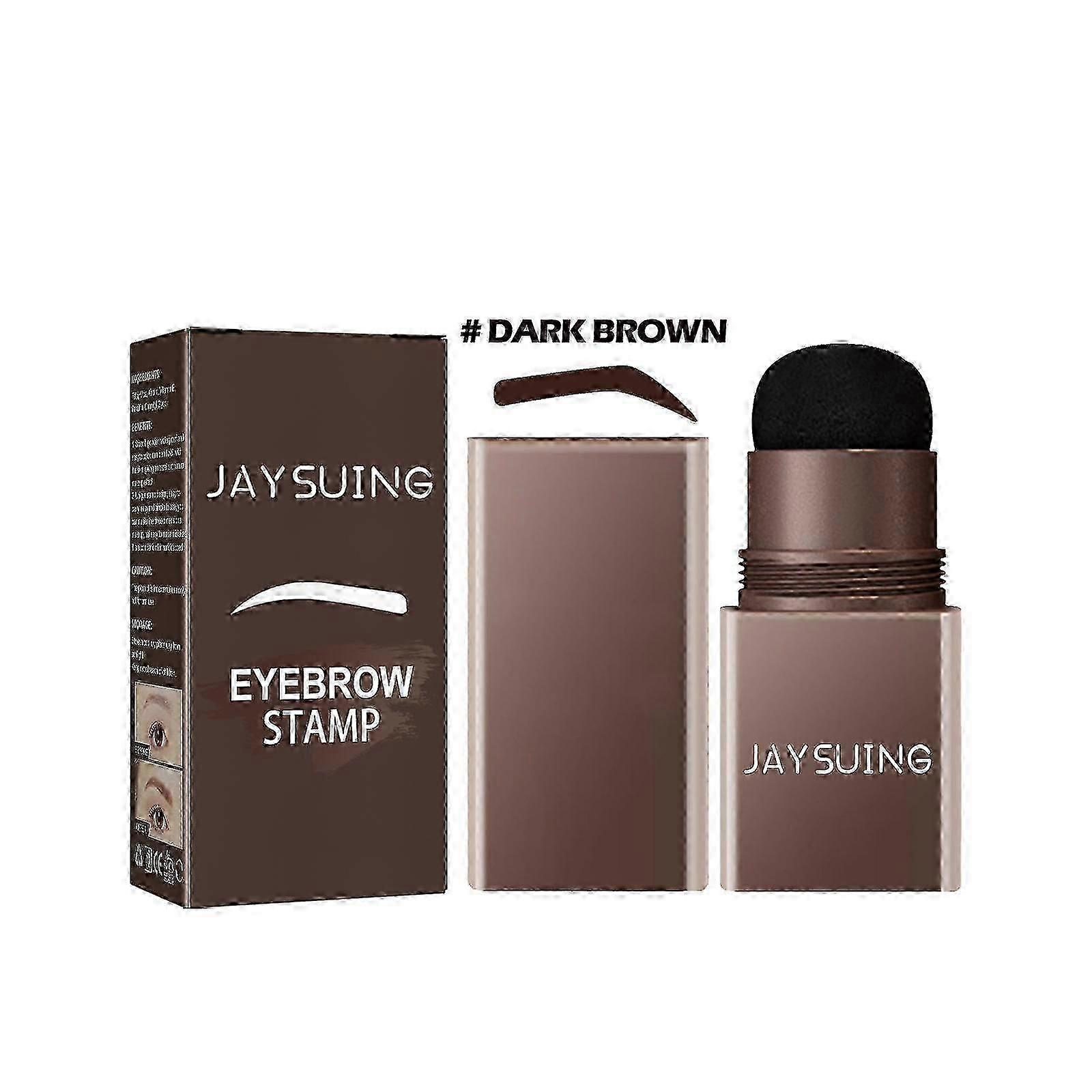 Jaysuing Eyebrow Print Eyebrow Plaster Naturally Waterproof Not Smudge Quick Makeup Three-Dimensional Lazy Eyebrow Print Suit - Dark Brown