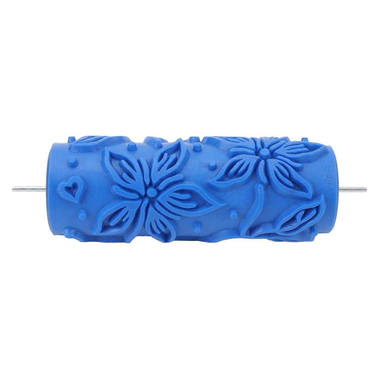 5inch Patterned Paint Roller Reusable Texture Rubber Roller Decorative Art Rubber Roller for Wall Of
