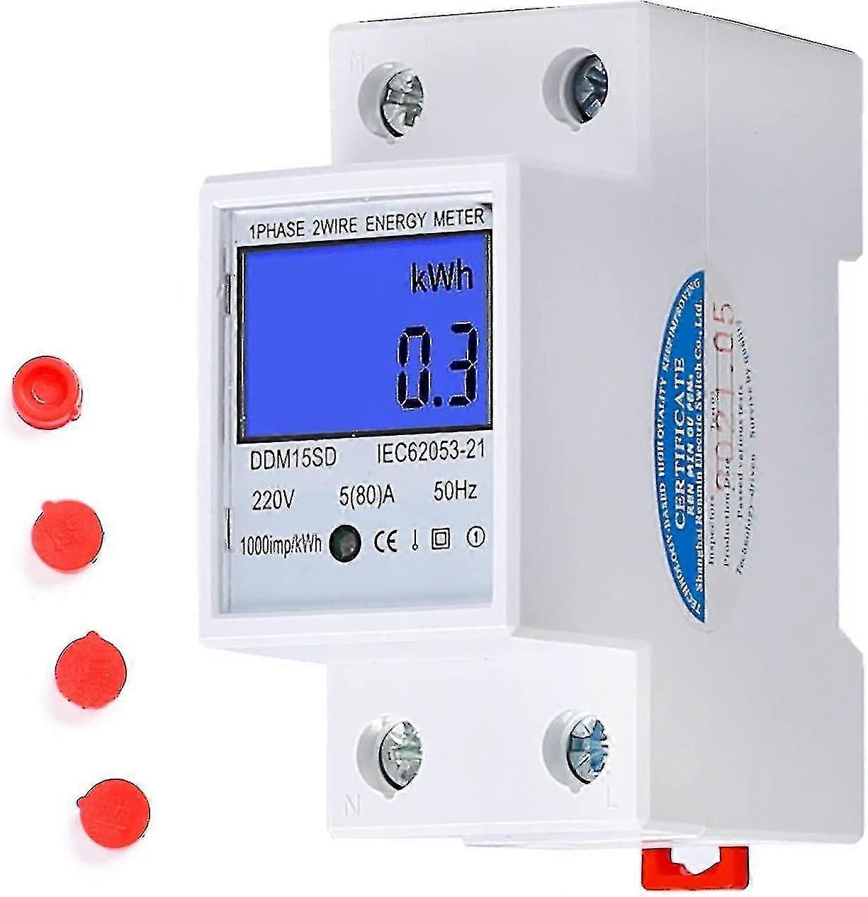 Digital Electri Meter Lcd -phase Meter 3-phase 4-wire -phase Meter For Din Rail Ac Meter