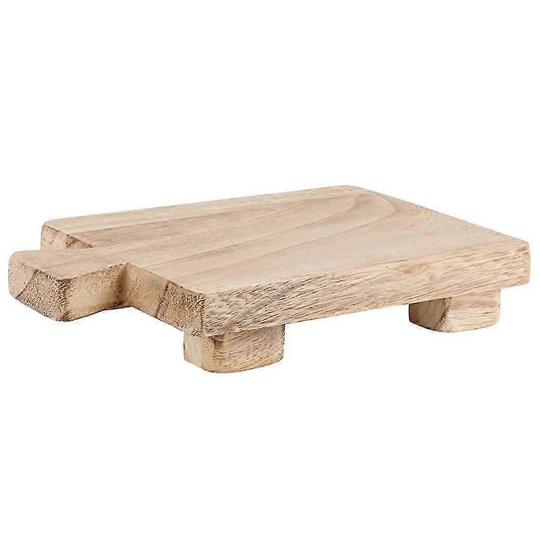 Rectangle Wood Pedestal with Handle, Small, suitable for Bathroom Wooden Soap Tray Base