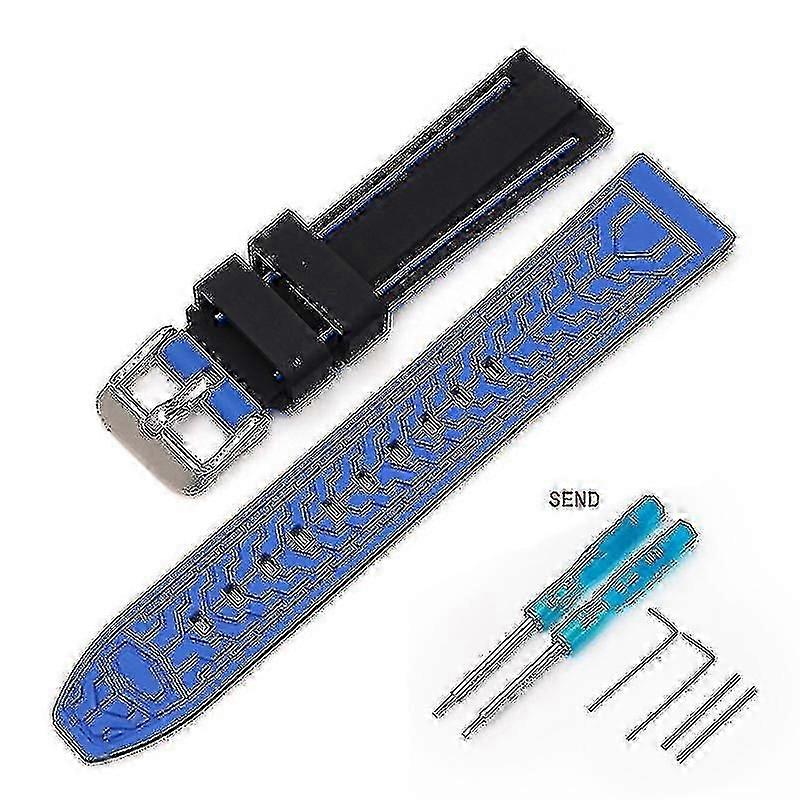 22mm For Blancpain & Swatch Fifty Fathoms Two-color Silicone Strap Included Tool