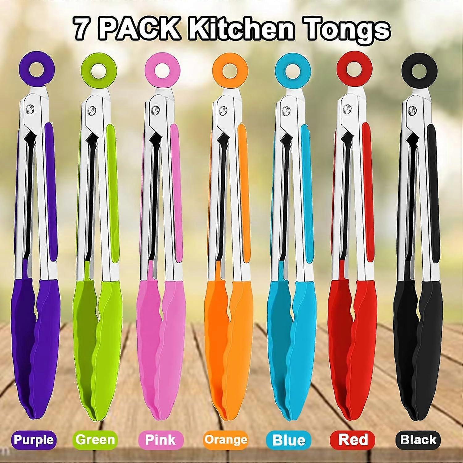 Anna-Kaci 2-Piece Strawberry Shaped Kitchen Tongs with Non-Slip Grip and Locking Ring