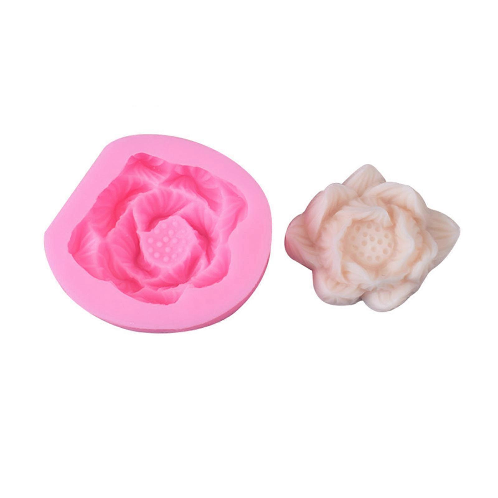 Aromatherapie-Kerze Silikonform 3D Lotus-Blumenform Seifenharzform DIY-Lotusblatt Handarbeit-Seifenform DIY Basteln