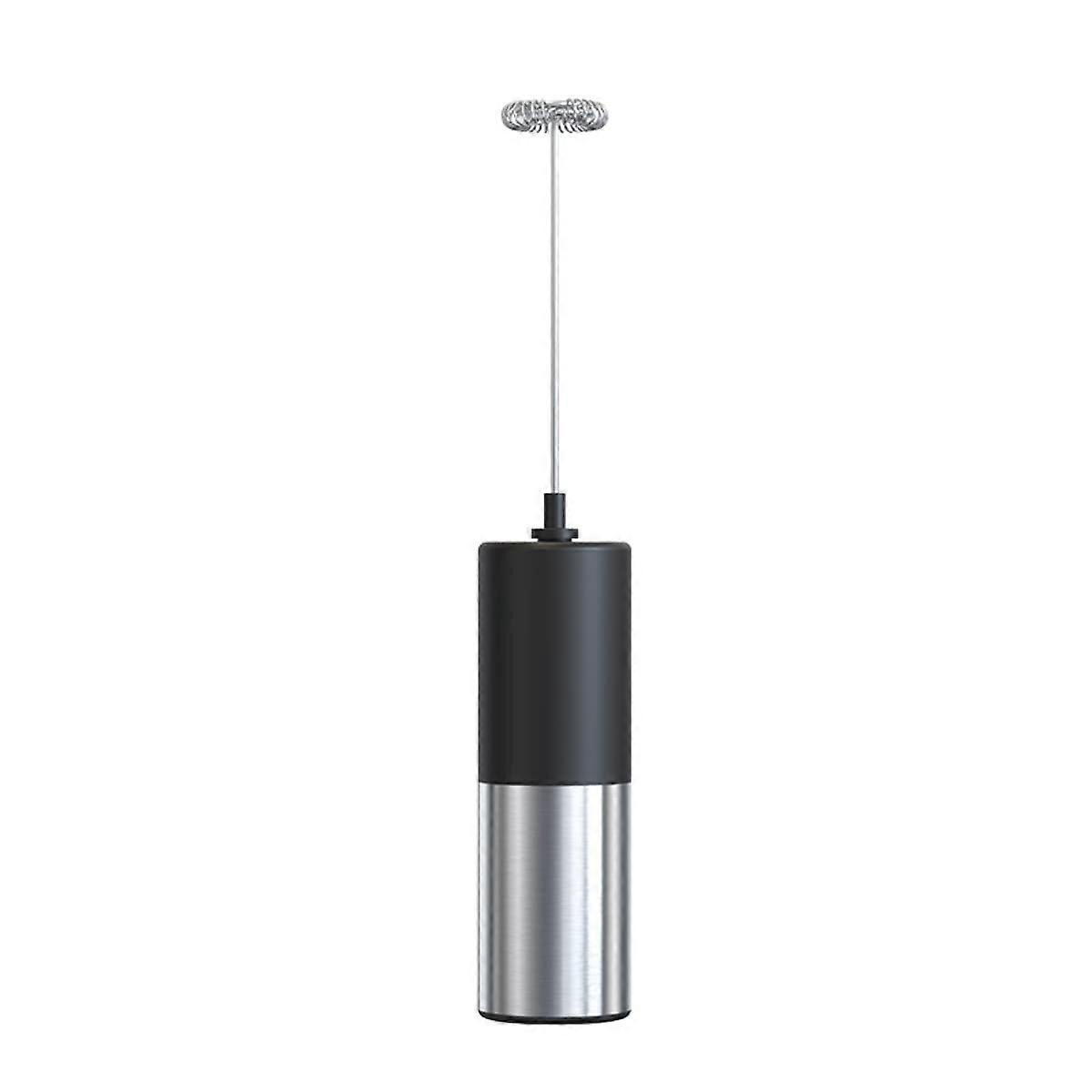 Milk Frother Electric Whisk Battery Powered Foam Maker for Coffee, Mini Mixer, Silver + , 35mm x 214mm