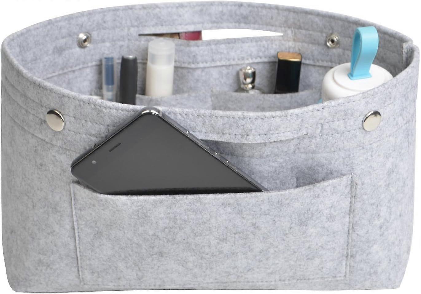 מארגן תיקי נשים, תיק לבד בד, מארגן תיקים לשימוש יומיומי ומארגן כיסים מרובים לנסיעות, 2 גדלים, 2 צבעים (אפור, L)