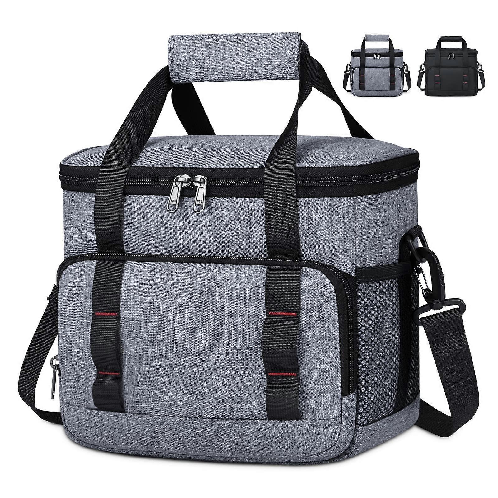 Insulated Lunch Bag 12-Can Cooler Capacity For Men And Women, Reusable Lunchbox With Adjustable Strap, Leakproof