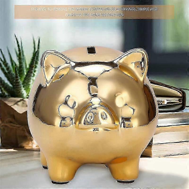 Ceramic Gold Pig Piggy Bank Cute Coin Piggy Bank Creative Home Furnishings Lucky Pig Decoration,gol Xyt