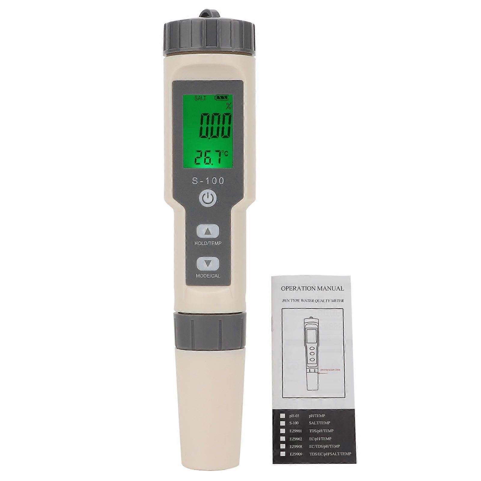 4in 1 EC/TDS/ Salinity/Temperature Tester Multifunctional Water Quality Tester for Aquarium