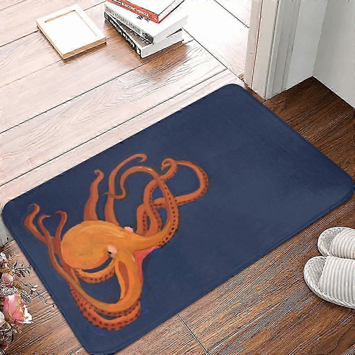 Polpo Zerbino Tappeto Tappeto Poliestere Antiscivolo Pavimento Decor Bagno Bagno Cucina Soggiorno 40x60