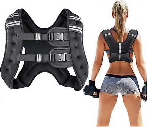 Gilet lesté réglable avec bande réfléchissante Gilet 3KG / 5KG / 8KG pour l’entraînement, la musculation, la course à pied, le fitness, la musculation, la perte de poids