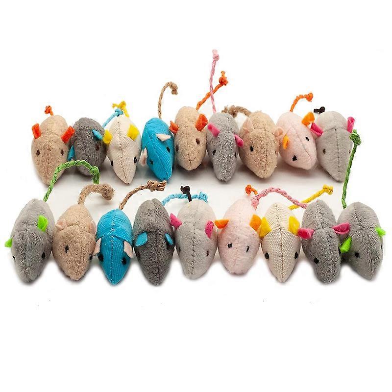 18-pack catnip stuffed mouse toys Plush Catnip-Filled Mouse Toys For Indoor Cats Multi-Color
