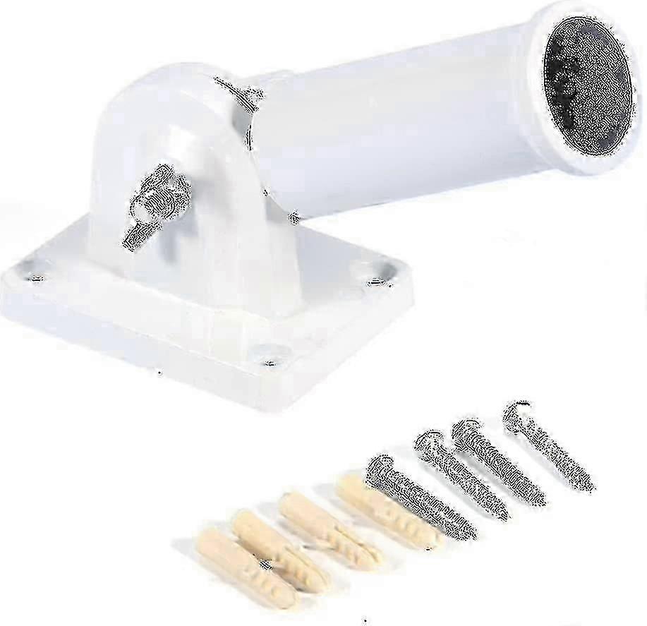 Flag Holder Wall Mount Adjustable Holder Bracket White Metal Flag Pole Windsock -