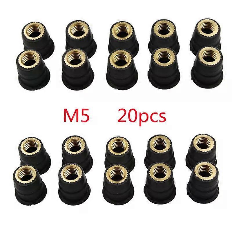 10/20pcs M5 M6 5/6mm Metric Rubber Well Nuts Windscreen Windshield Fairing Cowl compatible for compatible forSuzuki Auto Motorbike Off-road MAXP