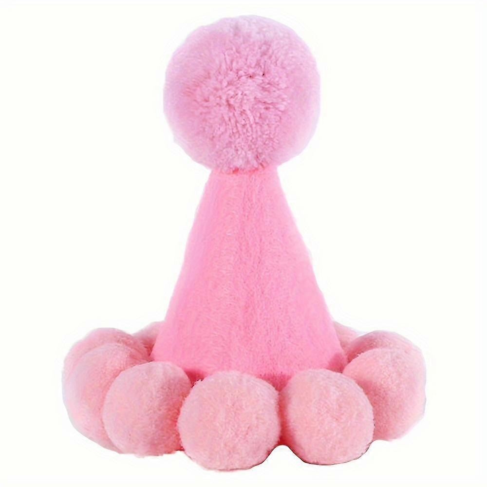 Pet Party Hat, Cute Animal Cone Hats for Birthday Parties, Dogs, Cats, Rabbits and More - Macaron Colors, 3D Design, Ball Decoration