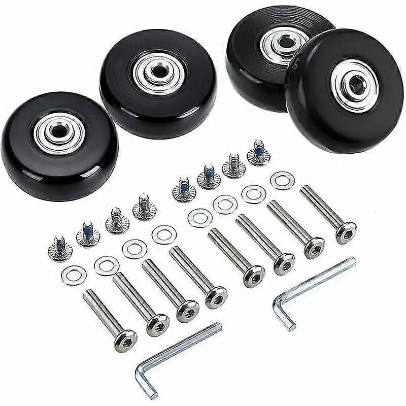 4 قطع 50x18mm عجلات بديلة للأمتعة حقيبة المطاط قطب عجلات تحمل مجموعات إصلاح أسود