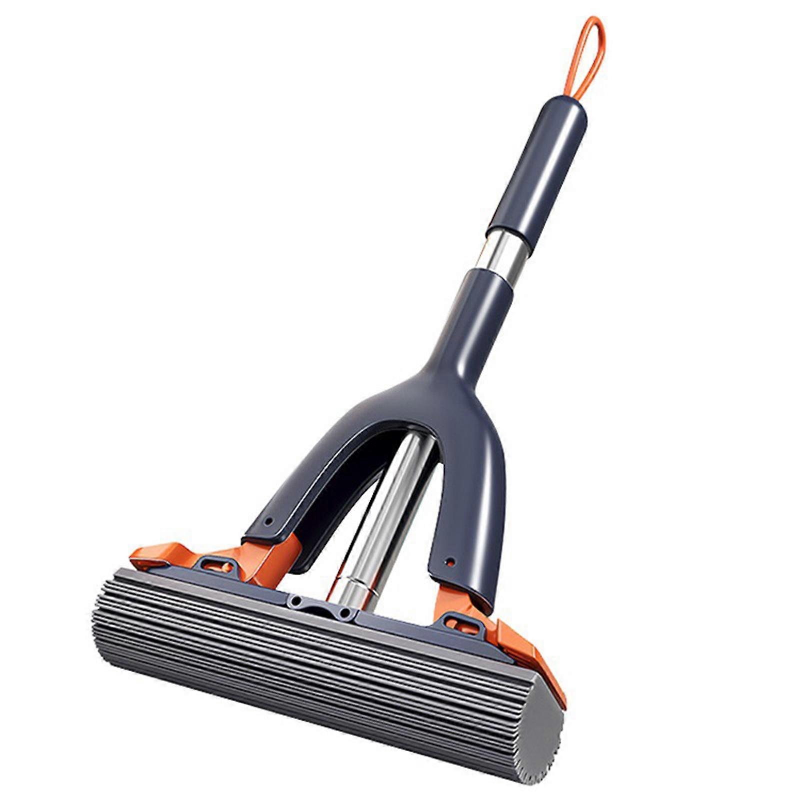Sponge Mop, Roller Sponge Mop, Self-Squeezing Sponge Mop, Stainless Steel Handle, Suitable for Table Glass