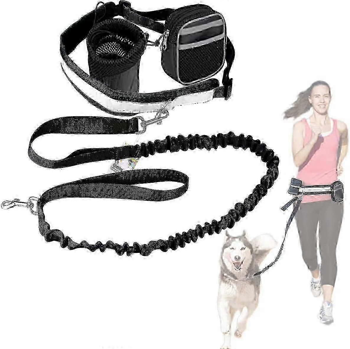Running Dog Leash Kit Ideal For Running, Jogging And Walking - Hands Free Leash