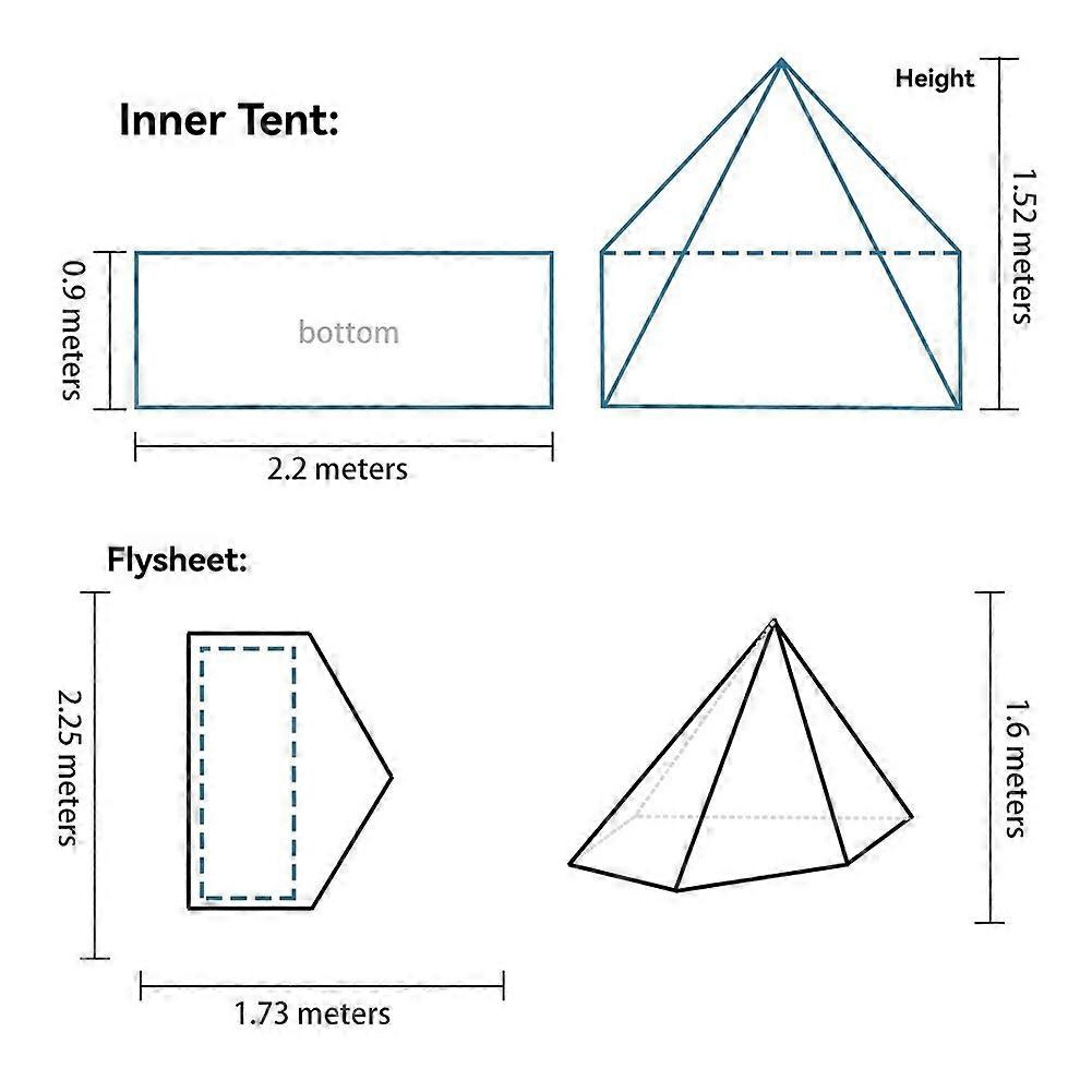 Pyramid Tent Solo Tent Ultralight Tipi Tent Outdoor Camping B