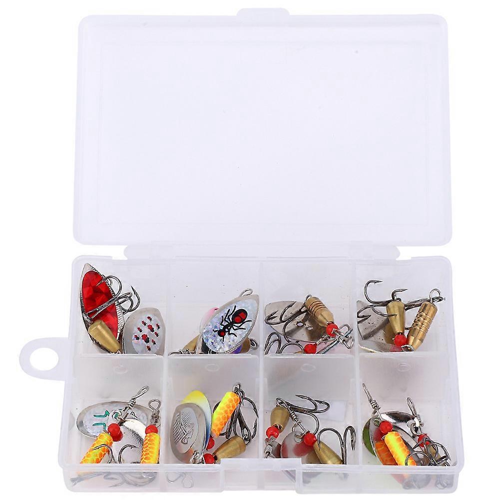 16PCS Metal Artificial Bait Compound Rotating Sequins Simulation Fishing Lures Tackle Tool Accessory