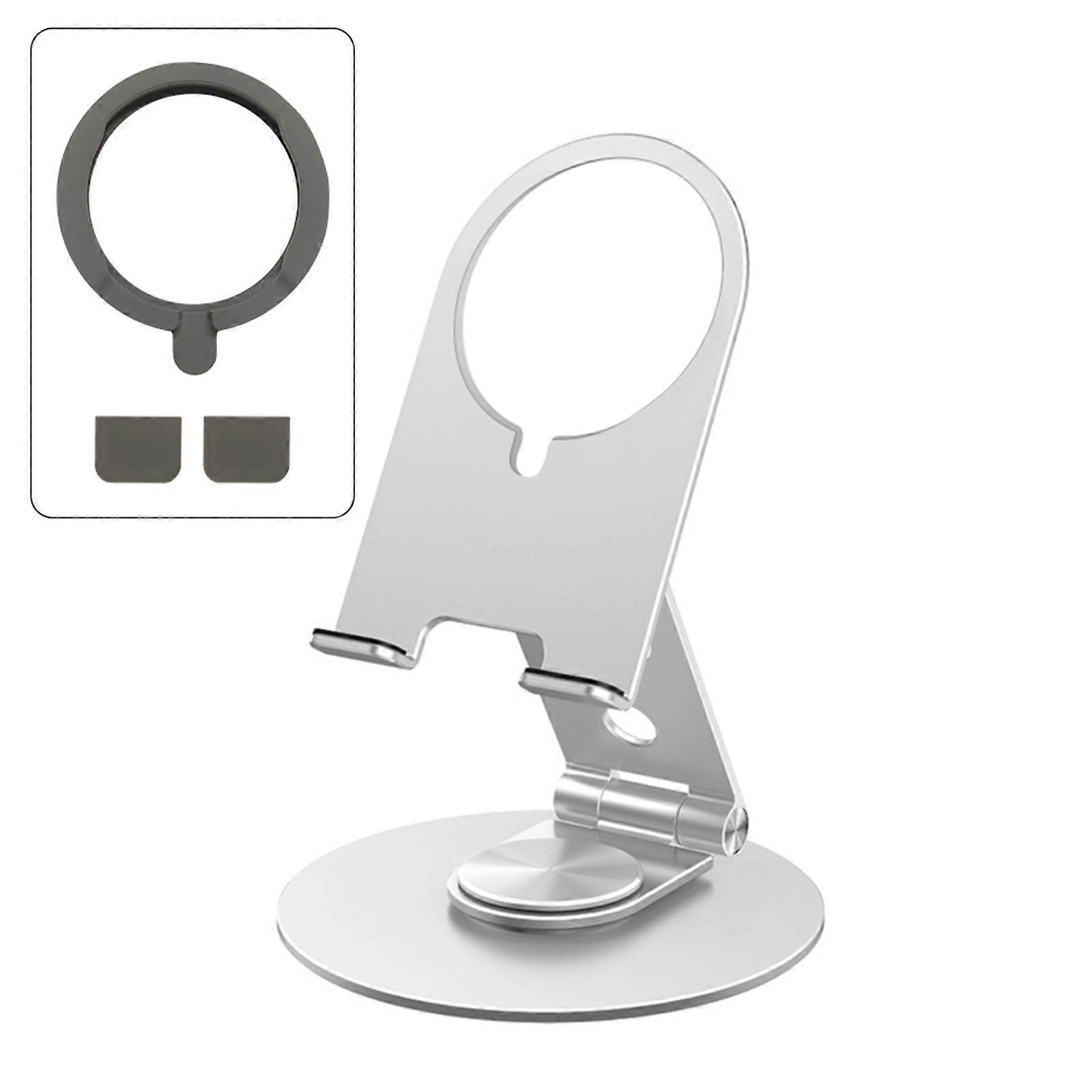 Adjustable Cell Phone Holder / Tablets Stand Non Slip Cradle Dock Desktop Stand Compatible from 12.9 to Small Smartphone  Silver