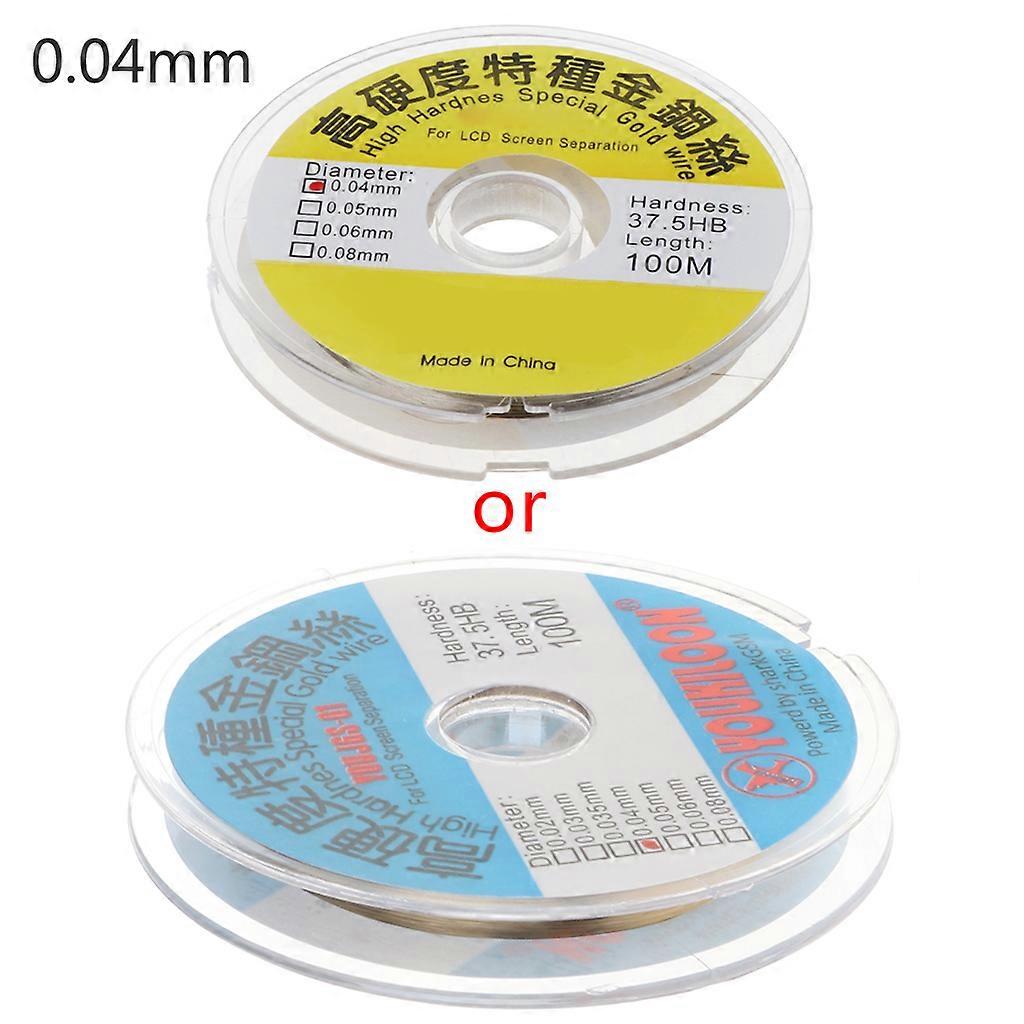 100m Alloy Gold Molybdenum Wire Cutting Line 0.03mm/0.04mm for Making Material Handling/Towing High Tensile Strength 0.04mm