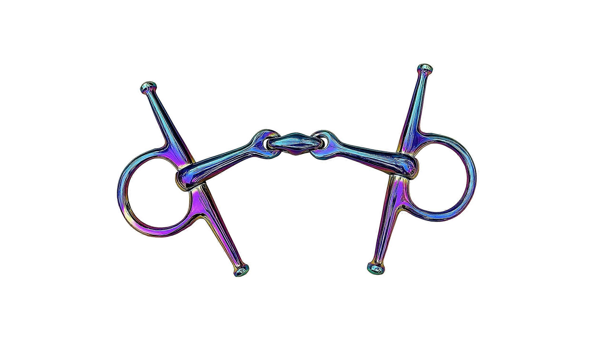 Horse Bits Full Cheek Rainbow Lozenge Snaffle Horse Bit S/Steel Eggbutt