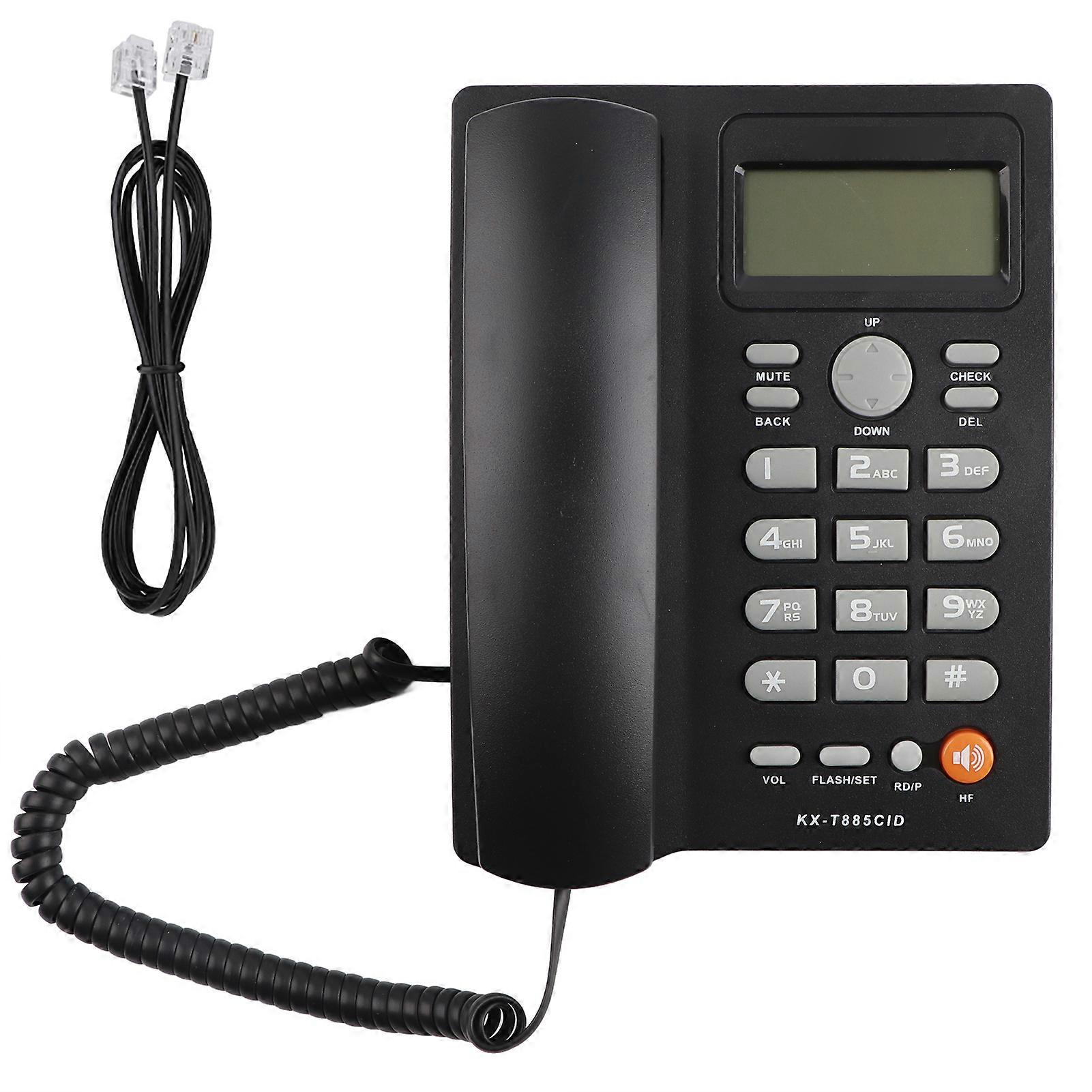Black Caller ID Landline Phone with Noise Reduction, Speed Dial, and Mute Function