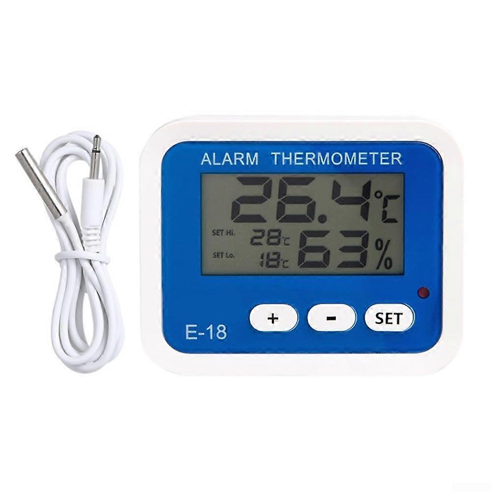 Battery powered clock with built-in thermometer for home or office